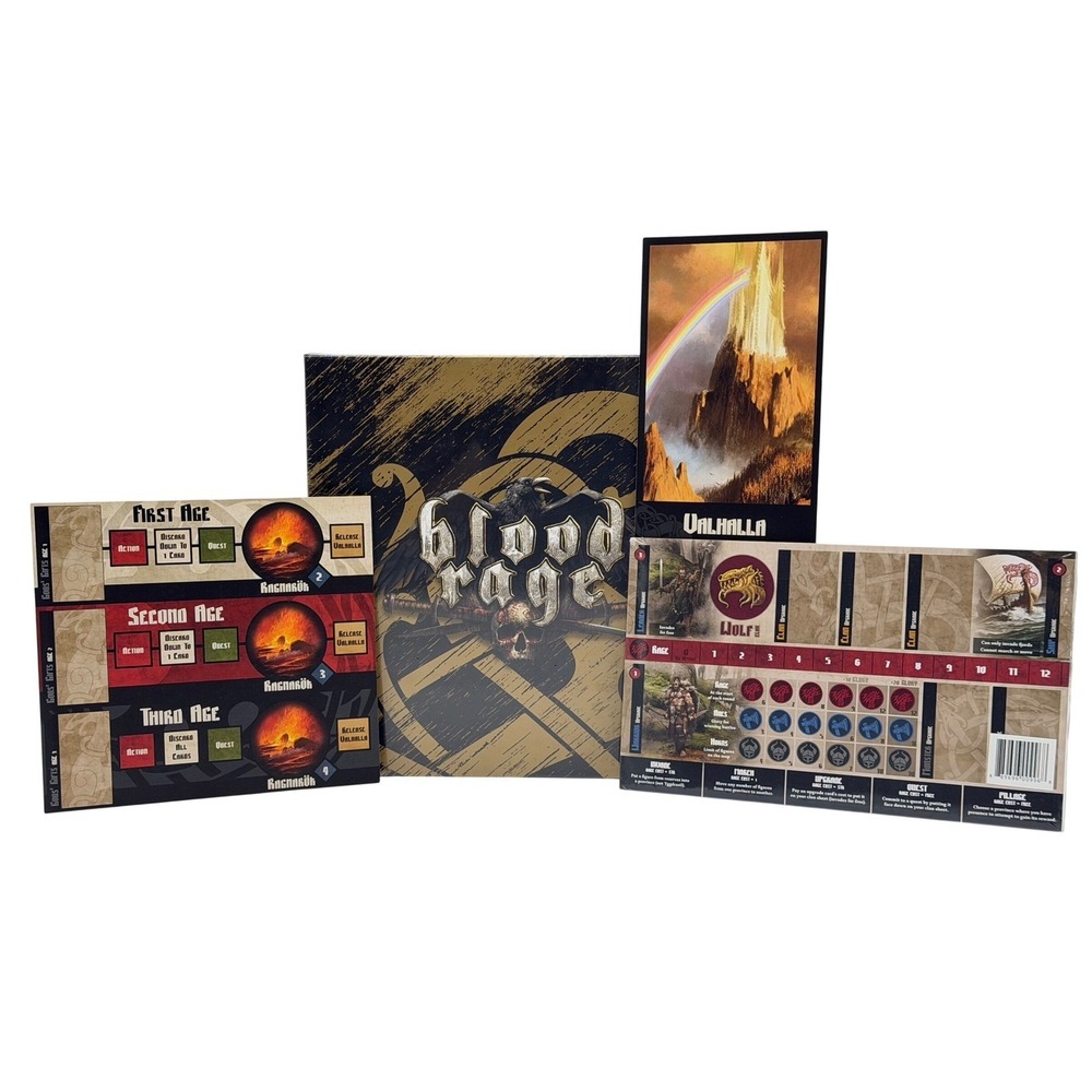 CMON Blood Rage Promos Box Kickstarter Exclusive Clan Dashboards Bundle Sealed